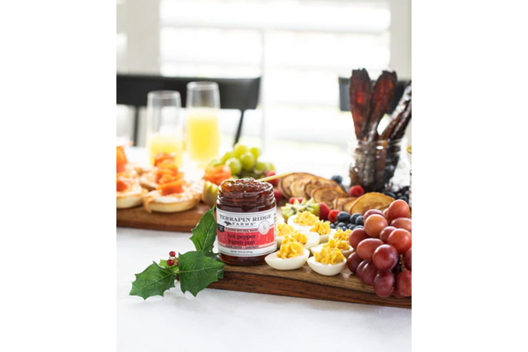 Hot Pepper Bacon Jam Deviled Eggs with Terrapin Ridge Farms Hot Pepper Bacon Jam Hot Pepper Bacon Jam Deviled Eggs with Terrapin Ridge Farms Hot Pepper Bacon Jam